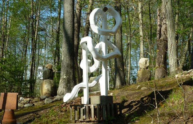 Welcome Rough Sculpture - plastic gutters