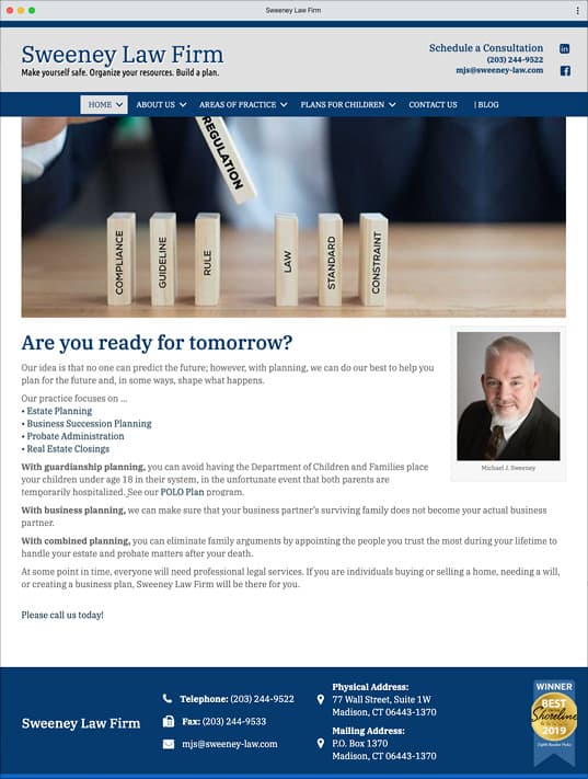 Sweeney Live Homepage